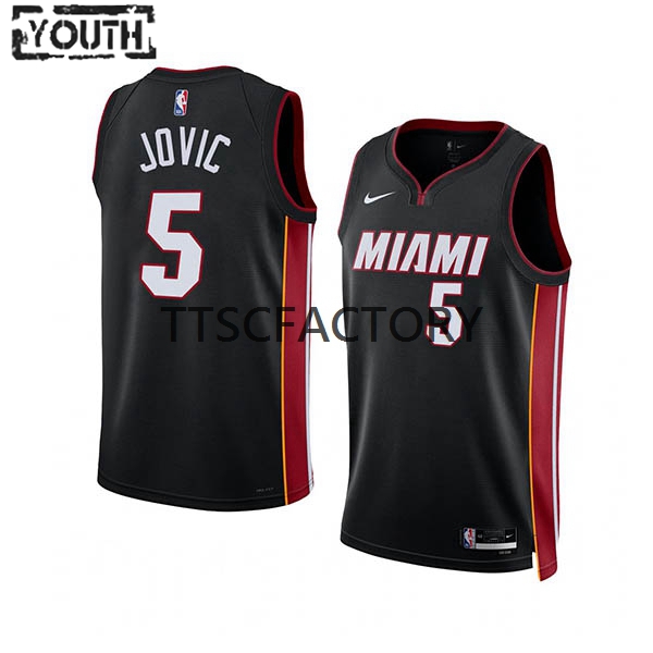 Miami Heat Trikot Nikola Jovic 5 Nike 2022-23 Icon Edition Schwarz Swingman - Kinder